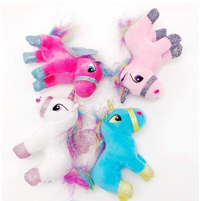 4 Colors 20cm Creative Unicorn Doll Cute Unicorn Plush Toy Cartoon Unicorn Pendent Cartoon Accessories Kids Xmas Gifts CCA8325 50pcs