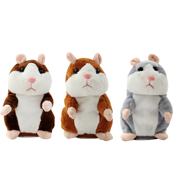 2018 Cute New Talking Hamster Talk Sound Record Repeat Hamster Stuffed Plush Animal Kids Child Toy Talking Hamster Plush Toys Christmas Gift