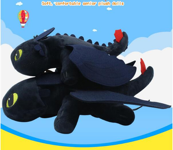 Toothless dolls Black Dragon Plush toys doll dolls toothless Prone position 3D Plush Doll kids sleeping toys