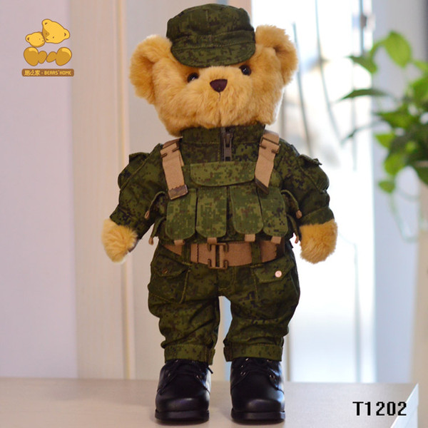 38 cm Joints rotatable soldier bear toy, teddy bear plush toy doll, Holiday gift, Collection, Children presents