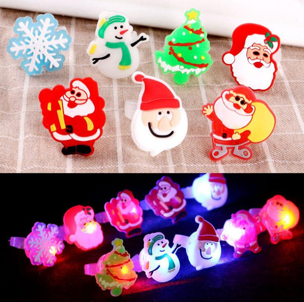 Led Finger Rings Colorful Kids Light Toys Gift Santa Claus Flashing Ring New Year Christmas Decoration Supplies