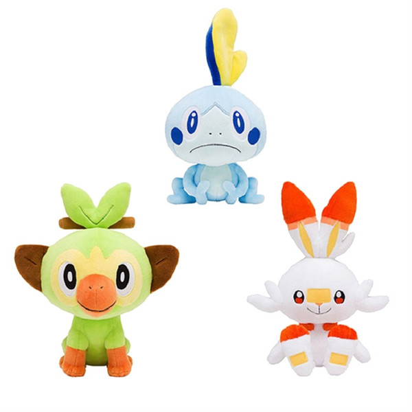 Sword shield Gosanke Sobble Grookey Scorbunny plush kawaii monkey rabbit Cartoon game toys soft Claw machine doll for kids toys 2535