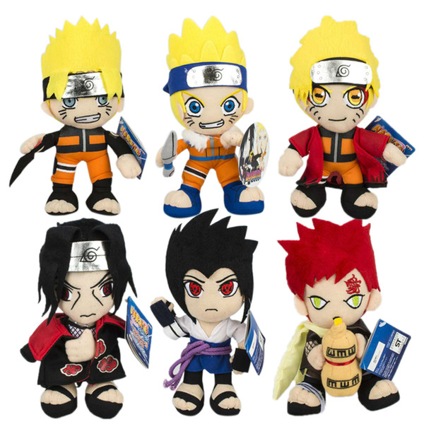 20CM 7 Styles Naruto Plush Uzumaki Naruto Uchiha Sasuke Itachi Hatake Kakashi Gaara Toys For Children C5