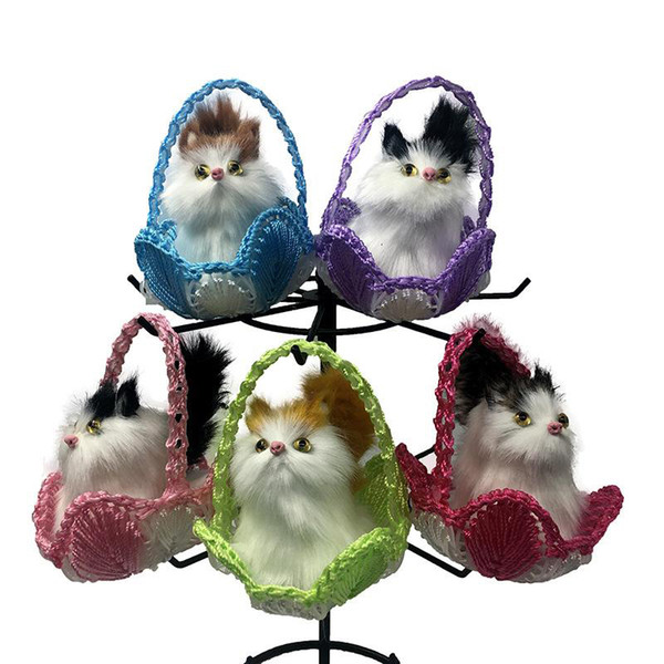 Novelty Round Bottom Lotus Basket Cat Toy Car Home Desktop Decoration Plush Doll Festival Birthday Party Kids Gift Promotional Novelties