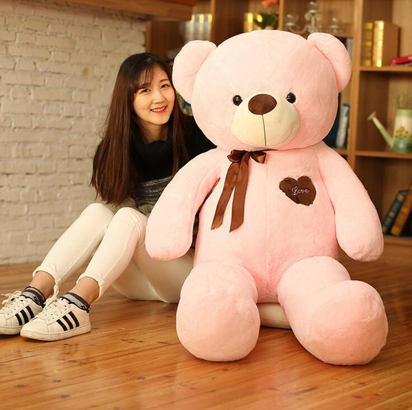 hot Oversized Plush Toy Teddy Bear Doll 120cm With a Bow Tie Big Teddy Bear girl propose birthday present Christmas present