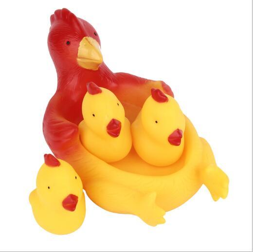 4 pcs/ensemble Belle Turquie Animaux Jouets de L'eau Coloré Doux Flotteur En Caoutchouc Squeeze Son Grinçant de Bain Jouet Pour Bébé Enfants