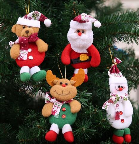 Santa Claus Snowman Bear Elk 4 Styles Exclusive Super Cute Christmas Decoration Tree Decorations Festival Toy Wholesale