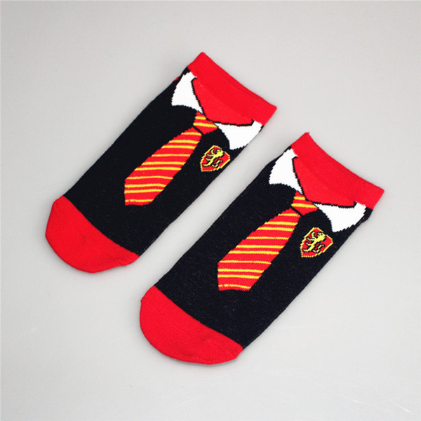 5 color Harry Potter Unisex Socks Cartoon Cotton Art Cosplay Tie Socks Gryffindos Litterlin Summer Low Socks free ship AA1943