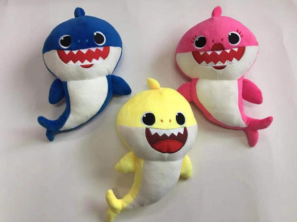 32cm baby shark Stuffed plush dolls 2018 New Cartoon sharks Action Figure Toys Kids Christmas Party Best Gifts