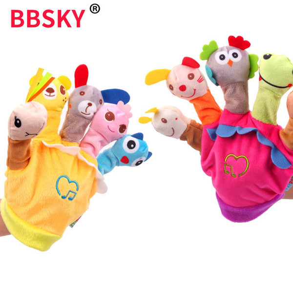 Cartoon animal Finger Puppets kids Puppet music Children finger puppet kids toy baby music box baby Puppet Infant Plush Toys A4359