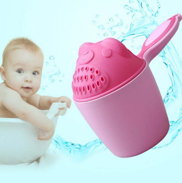 Newborn Baby Cartoon Bear Bathing Cup Baby Shower Shampoo Cup Kids Shower Water Spoon Bath Wash Water Ladle