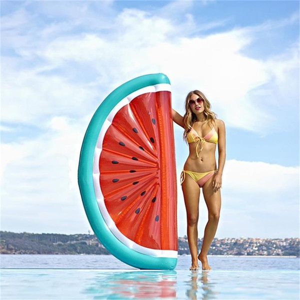 Giant inflatable watermelon slice floating row water bed raft swimmming pool float seat hot sale good quality