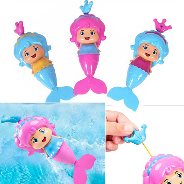 Mermaid Clockwork Dabbling Bath Toy Baby Cute Classic Swimming Wound Up Toy Water Wind Up Cartoon Educational Learning