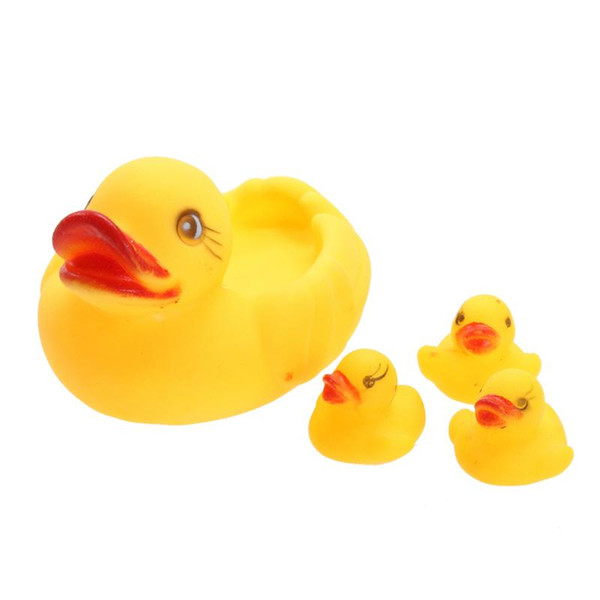 Wholesale- 4 Pcs/lot New Baby toys Baby Rubber Bathing Toys Developmental Water Floating Squeaky Ducks ifts