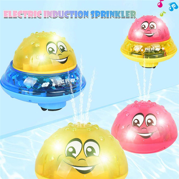 Automatic Electric Induction Sprinkler ball Toys Kids baby Bathroom Play Water Toys Toddler Bath Floating Water Jet Ball Amphibious MusicToy