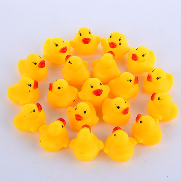 High Quality Baby Bath Water Duck Toy Sounds Mini Yellow Rubber Ducks Bath Small Duck Toy Children Swiming Beach Gifts C689-1