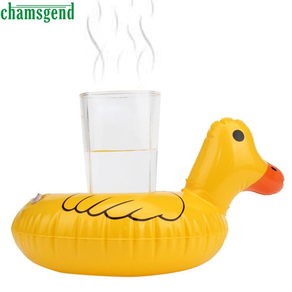 Wholesale- CHAMSGEND Bath Toy Cute Yellow Duck Floating Inflatable Drink Can Bath Toy Holder For Kids Children Drop Shipping Nov29