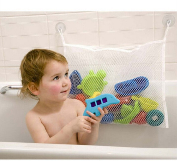 Folding Eco-Friendly High Quality Baby Bathroom Toy Mesh Child Bath Net Suction Cup Baskets