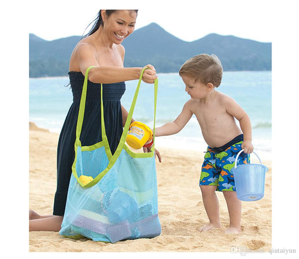 2015 Lowest price Extra large sand away beach mesh bag Children Beach Toys Clothes Towel Bags baby toy collection bag IN stock 531