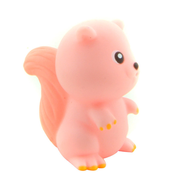 Wholesale- Starz Cute Mini Squirrel Soft Rubber Squeeze-Sounding Dabbling Animal Toy Classic Baby Kid Education Bath Toys