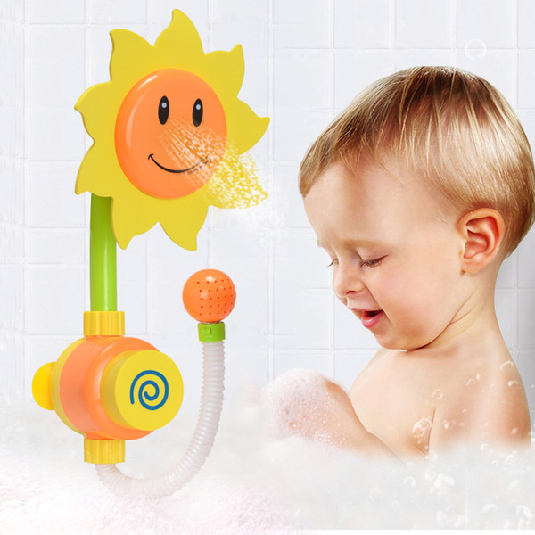 Bath Toys For Kids Baby Sunflower Swimming Toy Bath Water Shower Spray Bathing Tub Fountain Water Toys