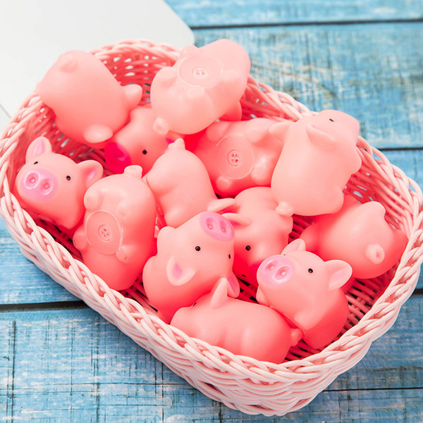 Baby BathToy Pink Mini Rubber Toy Pig with Bibi Sound Swimming Water Fun Kids Toys wholesale