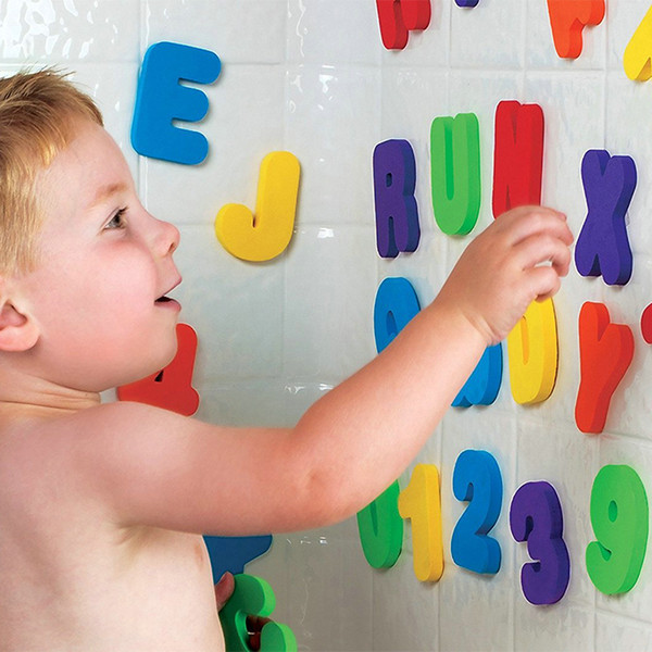 36pcs/set Letters Numbers Children Baby Toys Educational Brain Game Tool In Bathroom Candy Color Stick Baby Classic Water Toys