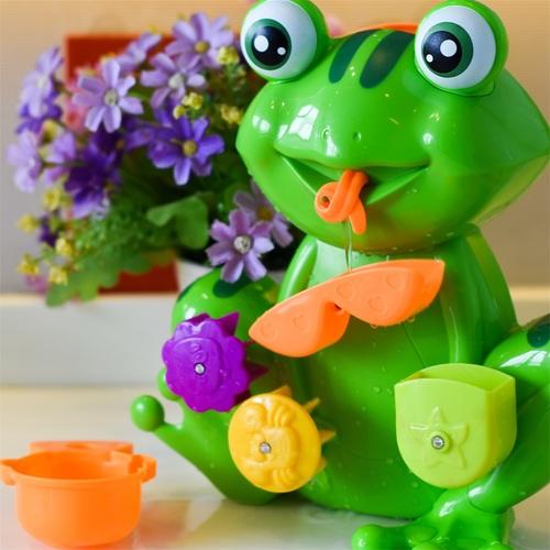 Bath Tub Toy Kid Toddler Green Frog 4 Stacking Cups Water Spray Safe Quality Wall Sticker