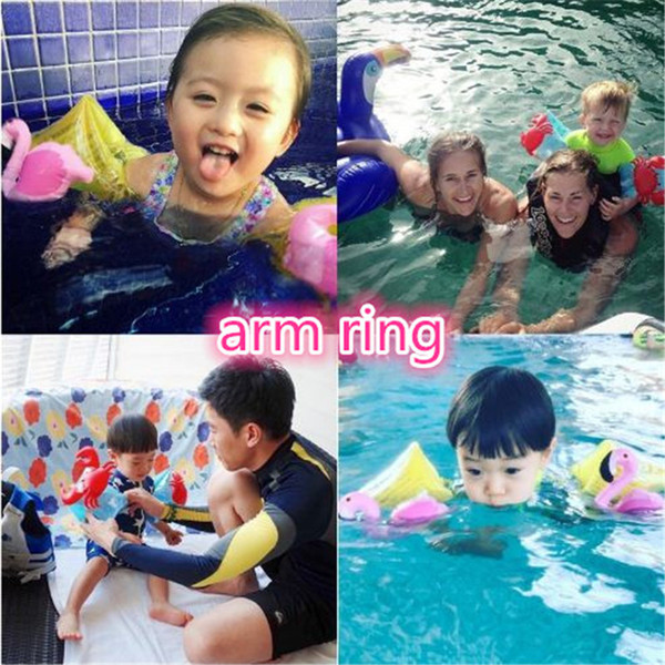 New baby swim rings animals kid arm ring cartoon Inflatable Float Kids Summer Flamingo Crab Swimming Toys kid390