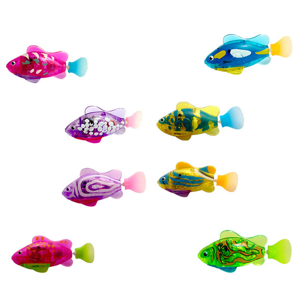 Robo fish Hot Novelty Water Activated Magical toys electric LED Fish Christmas Magic Kids Toys great quality Bath Toys C2453