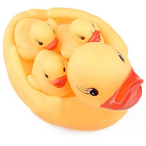 Wholesale- Cute Baby Girl Boy Bath Bathing Classic Toys Rubber Race Squeaky Ducks Set Yellow Sale 8Q4K