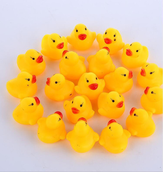 100pcs/lot Wholesale mini Rubber bath duck Pvc duck with sound Floating Duck Fast delivery Swiming Beach