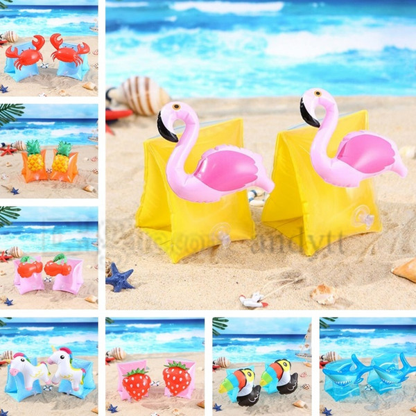 Baby Crab pineapple Cherry Flamingo PVC Inflatable Float Arm Circle children Swim Sleeves Swim Ring Pool Floating Ring Bath Toys 4685