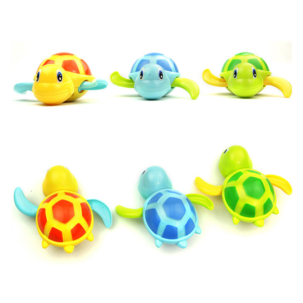 Newborn Cute Cartoon Animal Tortoise Baby Bath Toy Infant Swim Turtle Chain Clockwork Classic Toys Kid Educational Toys