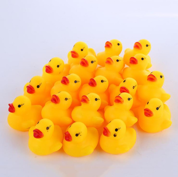 Super Mini Baby Bath Water Duck Toy Sounds Mini Yellow Rubber Ducks Bath Small Duck Toy Children Swiming Beach Gifts