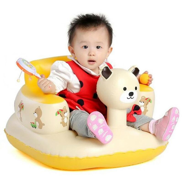 Baby Inflatable Bathroom Bath Stools Panda Children Learn Sofa Chair Seat Small Inflatable Portable Kid Chair Suit 3-24M