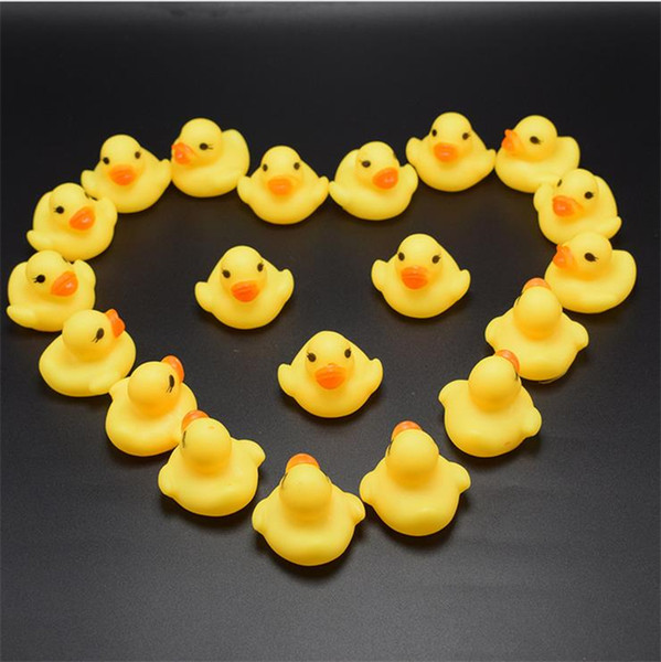 High Quality Baby Bath Water Duck Toy Sounds Mini Yellow Rubber Ducks Bath Small Duck Toy Children Swiming Beach Gifts Bath Toys GC50