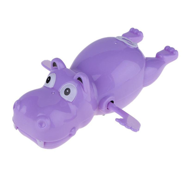 Cute Hippo Design Baby Bath Toy Plastic Clockwork Dabbling River Horse Bath Tub Swimming Educational Infant Bathing Toy