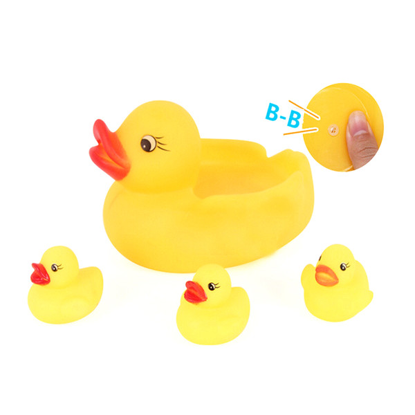 4pc/lot Cute Baby Kids Squeaky Rubber Ducks Bath Toys Bathe Room Water Fun Game Playing Newborn Boys Girls Toys bath