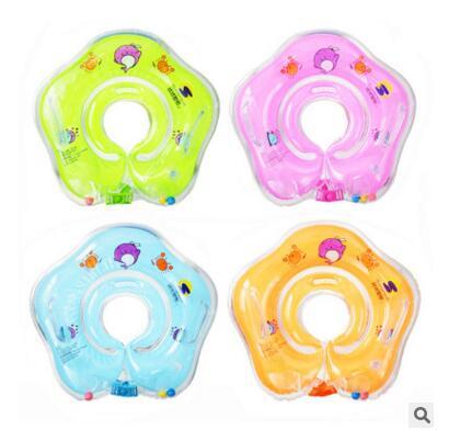 Inflatable Baby Swimming Swim Neck Ring Accessories Baby Tube Ring Safety Infant Neck Float Circle for Bathing Toy 4 Color DHL Free Shipping