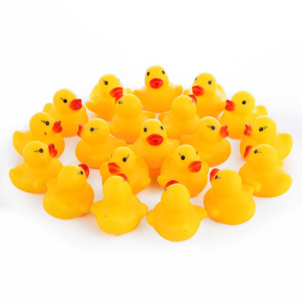 High Quality Baby Bath Water Duck Toy Sounds Mini Yellow Rubber Ducks Bath Small Duck Toy Children Swiming Beach Gifts fast shipping