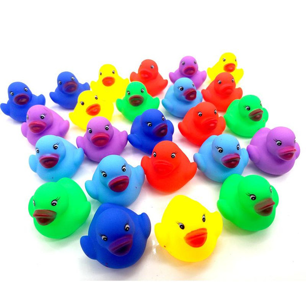 Baby Bath Toys Shower Water Floating Squeaky Rubber Ducks Colorful Toys Children Water Swimming Funny Newborn Toy 6*5.5cm