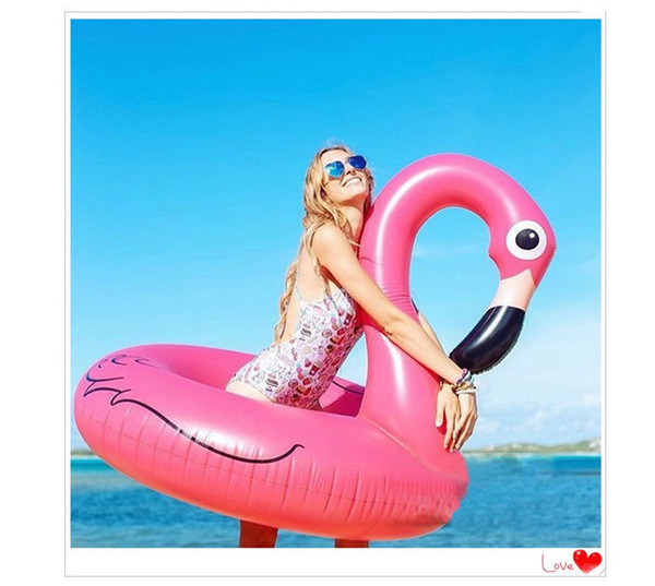 Inflatable Flamingo Pool Float Toys 90cm Kids Swimming Ring Circle Party Decoration Beach Water Party toy FFA159