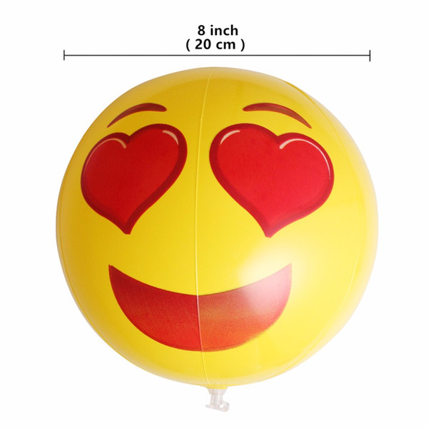 Wholesale Cute Emoji Inflatable Beach Balls Children Adult Summer Party Water Fun Pool Toys For Kid