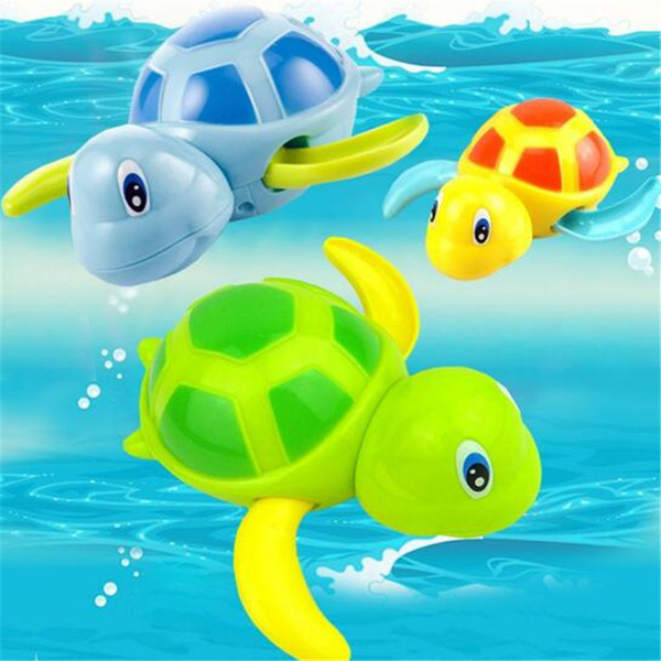 Baby Bath Toys Clockwork Dabbling Swim Toy Swimming Tortoise Animal Baby Bath Toys for Kids Little Turtle Toys Random Color DHL