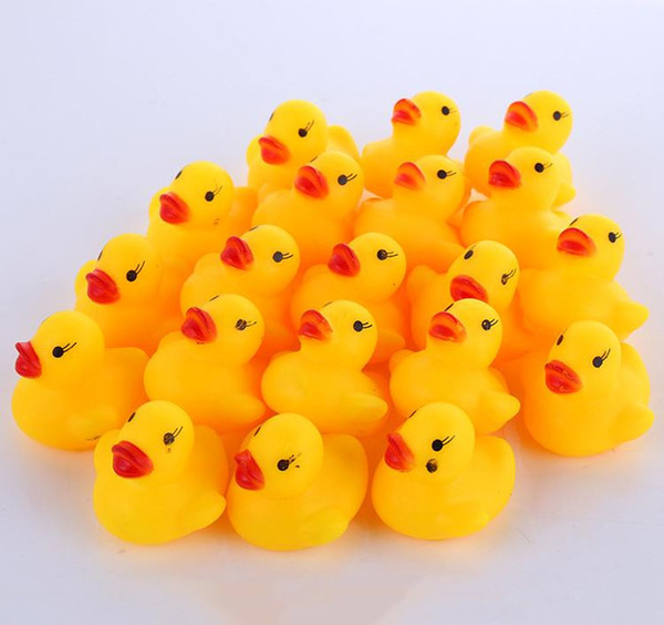 2018 Baby Bath Toy Sound Rattle Children Infant Mini Rubber Duck Swimming Bathe Gifts Race Squeaky Duck Swimming Pool Fun Playing