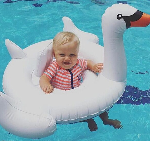 Free shipping Brand New Baby Inflatable Swan Swimming Ring Summer Ride-on Pool Toy Kid Holiday Beach Water Fun Pool Toys Swim Rings