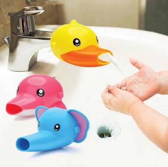 2017 Kids Hand Washing Aid Cartoon Elephant Dolphin Duck Water Channel Tap Extension Device for Baby to Funny Wash Free Shipping