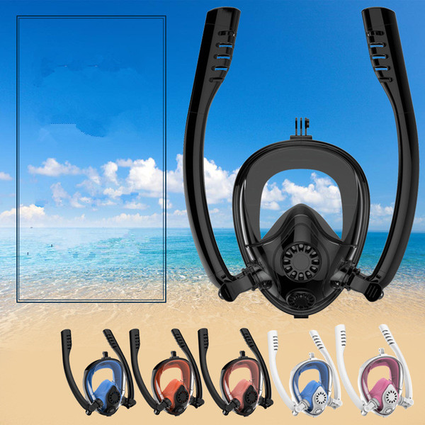 Unisex Diving Mask Scuba Underwater Anti Fog Full Face Snorkeling Mask with Foldable Snorkel Diving Swimming Equipment MMA1843