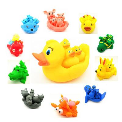 Bath toy Cute Animals, Soft Rubber Squeeze Sound Wash Shower Bath Toys for Kids Bath Squirters In Stock